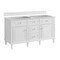 James Martin Vanities 60'' Double Vanity, Bright White w/ 3 CM Victorian Silver Quartz Top 424-V60D-BW-3VSL - alternate 2
